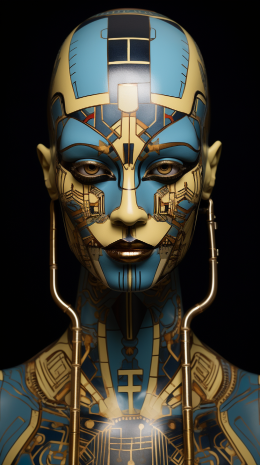 迷宮科幻風(fēng)格的Lladró臉部紋身