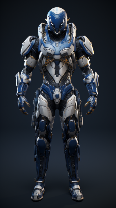 未來科幻：高清3D全景視角下的外骨骼服裝模型