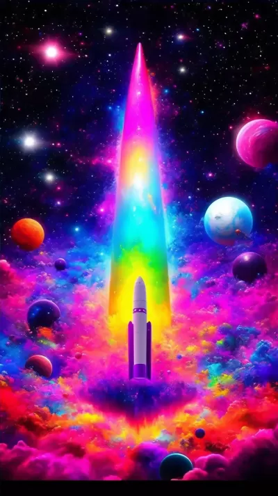 迷幻時代的美麗夢幻飛行，五彩繽紛的暗黑墨水幻想。