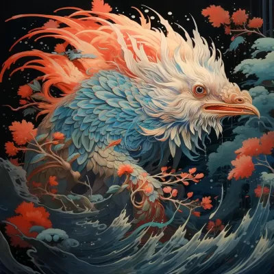 有著羽毛和鱗片的奇幻生物