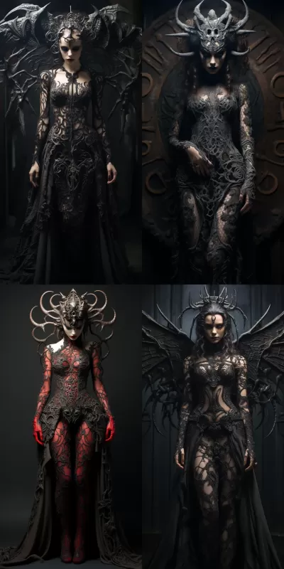 神秘詭異的哥特女魔鬼，令人不安的美麗，蕾絲與恐怖共舞。