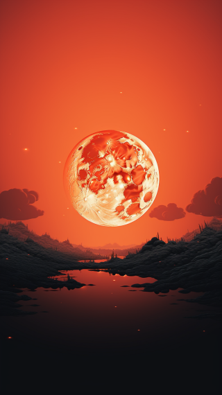 橙灰滿天星月，8K絢爛輝煌
