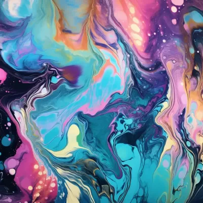幻彩梯度色的超寫實虹光丙烯澆注畫
