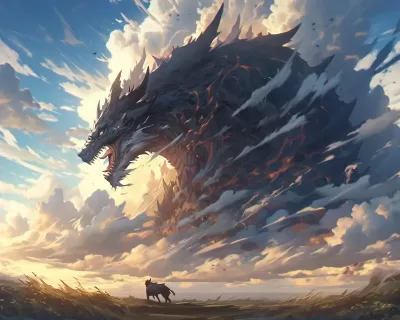 奇幻神獸云月兒，自然細膩風格，戲劇性云海。