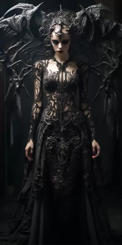 神秘詭異的哥特女魔鬼，令人不安的美麗，蕾絲與恐怖共舞。