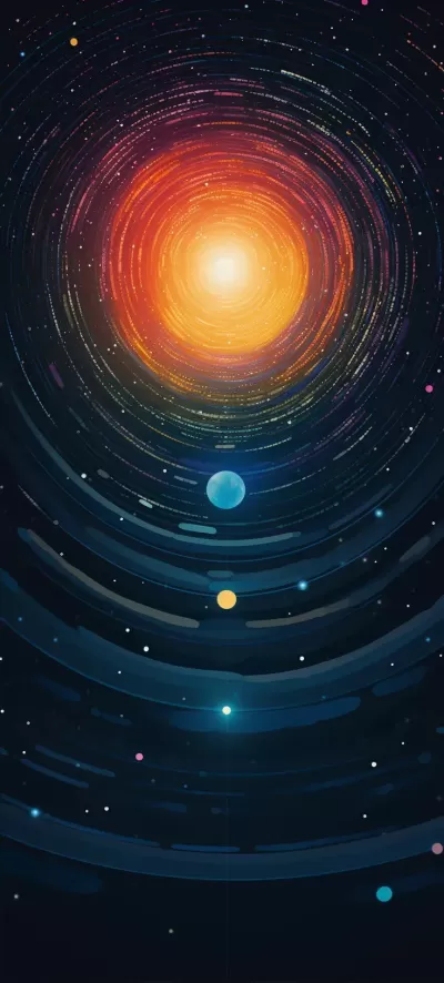 宇宙中的幻彩星際網(wǎng)絡(luò)漩渦，繪出至簡至美的圖案