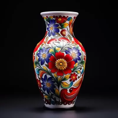 花韻絢爛，瓷藝精湛，彩繪花鳥瓶。