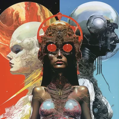 法國漫畫家Philippe Druillet與Hipgnosis封面的藝術(shù)風格的照片拼貼