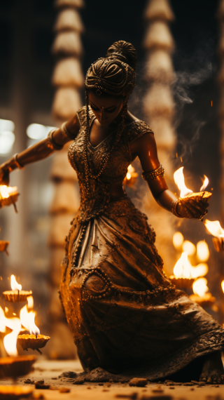 神秘魔幻，絢麗多彩！異想天開的壁紙中，史蒂姆朋克哥布林核心狂舞，元素之火熊熊燃燒。完美細節，超寫實風景，藝術新艷封面，仙女般的時尚攝影。