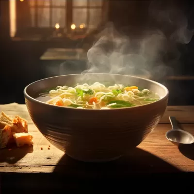 美味熱騰騰的雞肉面，背光閃耀真實(shí)細(xì)膩，4K HDR，讓人垂涎欲滴。