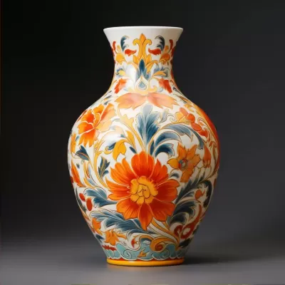 多彩花卉繪制的精美陶瓷花瓶，展現(xiàn)濃郁藝術(shù)風(fēng)情