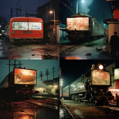 “夜幕下的東京廢棄蒸汽火車：埃格爾斯頓鏡頭中的電視廣告”