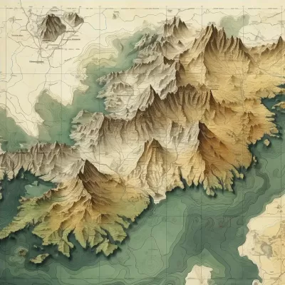 恐怖山水畫卷：32K高清描摹，群山峻秀，湖泊勾勒，慘淡邊緣，引發(fā)恐怖寒意。