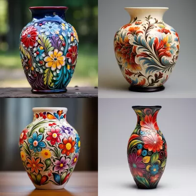 絢爛花艷，藝術之美——多彩花紋陶瓷花瓶