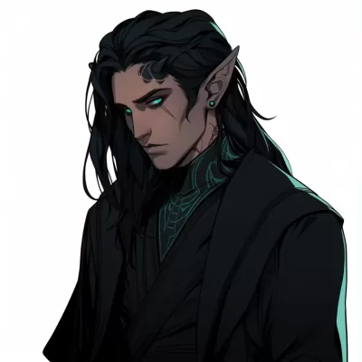 黑發(fā)藍(lán)眼 龍與地下城男性幻形者