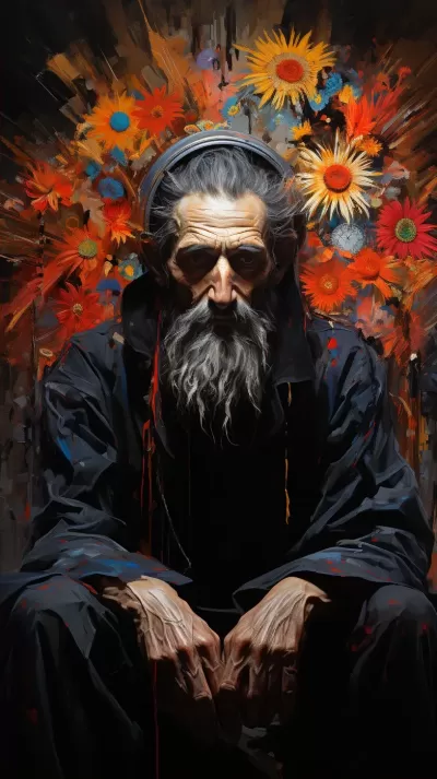 “現代神秘：阿瑟·博伊德風格的色彩絢麗動感背景下的細致巧作”