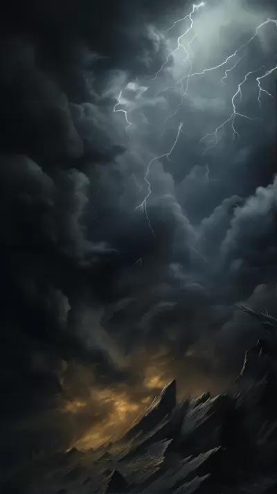 暴風(fēng)中的陰云，動(dòng)態(tài)光芒，超寫實(shí)描繪