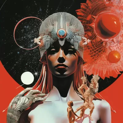 法國漫畫家Philippe Druillet與Hipgnosis封面的藝術(shù)風格的照片拼貼