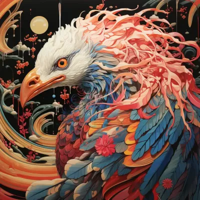 有著羽毛和鱗片的奇幻生物