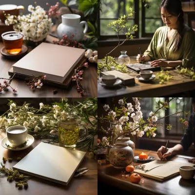 茶館禪意，簡約寫意，心靈紙上行，一人品茗寫心境。
