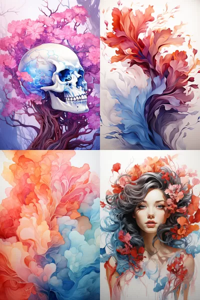 水彩風(fēng)格的復(fù)古風(fēng)明信片繪畫