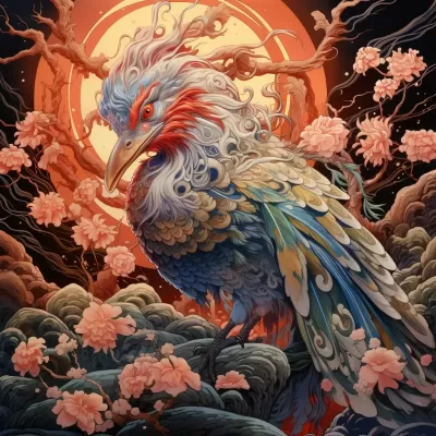 有著羽毛和鱗片的奇幻生物