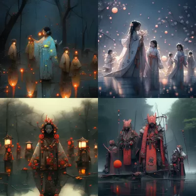 湖畔中的拉丁美洲原住民女性