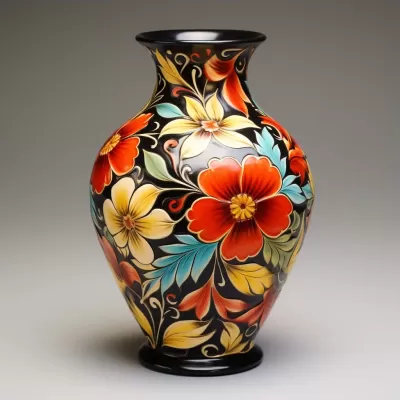 繽紛花卉繪圖的精美陶瓷花瓶，展現(xiàn)濃郁藝術(shù)風(fēng)格
