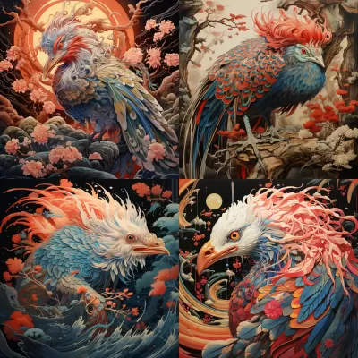 有著羽毛和鱗片的奇幻生物