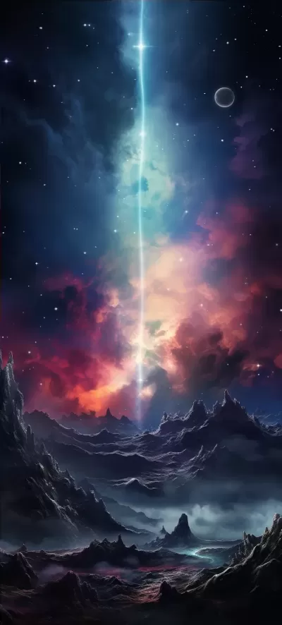 星球奇景，天空星云，山頂生靈。