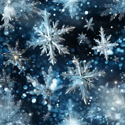 寒梅銀雪，數碼紙上的藍銀雪花，高清景觀