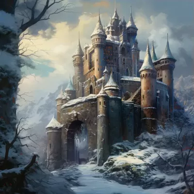 雪堆成的城堡，綻放冰雪奇幻，將你帶入夢幻世界