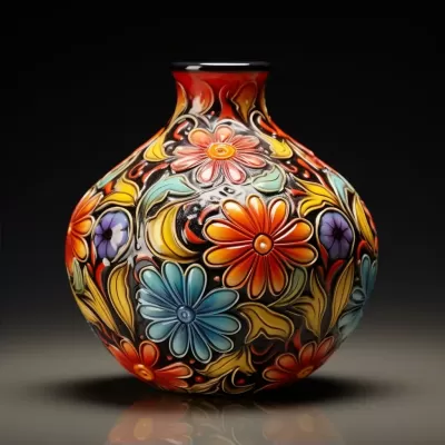 繽紛花卉繪圖的精美陶瓷花瓶，展現(xiàn)濃郁藝術(shù)風(fēng)格