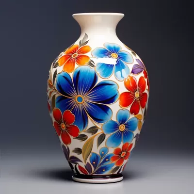 絢麗花紋，藝術陶瓷花瓶