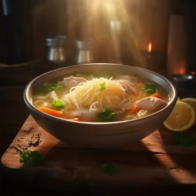 美味熱騰騰的雞肉面，背光閃耀真實(shí)細(xì)膩，4K HDR，讓人垂涎欲滴。
