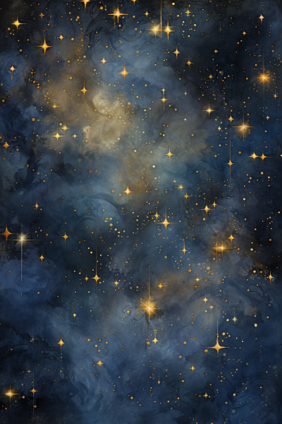 星光閃爍，中世紀夜空重現，高分辨率黃金星輝畫卷