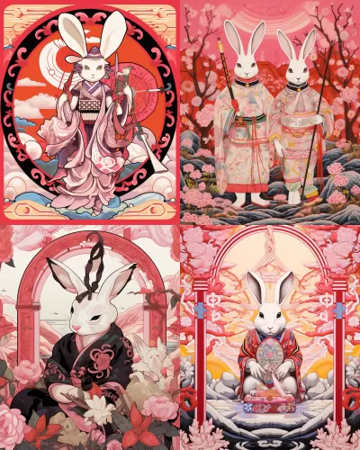 兔俠武俠 - 華麗的兔子主題動漫插圖