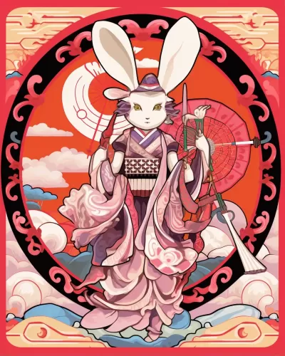 兔俠武俠 - 華麗的兔子主題動漫插圖
