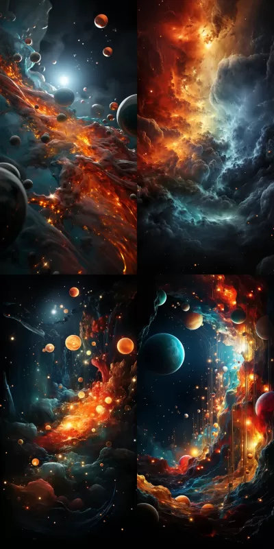 銀河中心的宇宙云氣中漂浮的外層空間壯觀分子，戲劇性的光影。