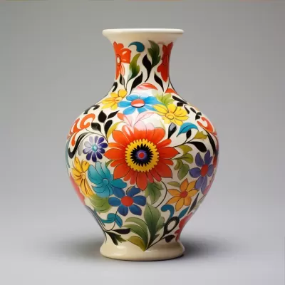 “繽紛花艷：絢麗花卉繪畫的精致陶瓷花瓶”