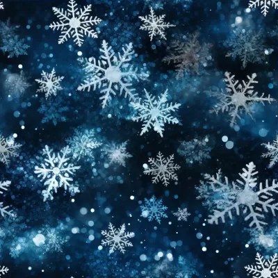寒梅銀雪，數碼紙上的藍銀雪花，高清景觀