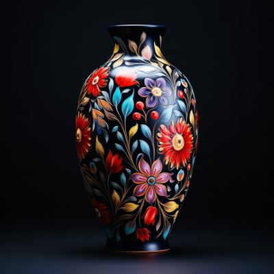 繽紛花卉繪圖的精美陶瓷花瓶，展現(xiàn)濃郁藝術(shù)風(fēng)格