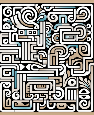 秘魯紡織品：極簡主義2D黑線描繪的成人涂色頁