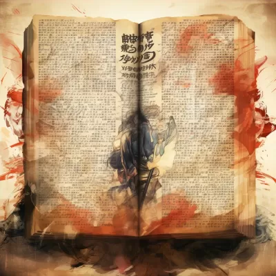 書頁(yè)文字逐漸顯現(xiàn)，動(dòng)態(tài)前景，拼貼攝影，64K高清，漫畫風(fēng)