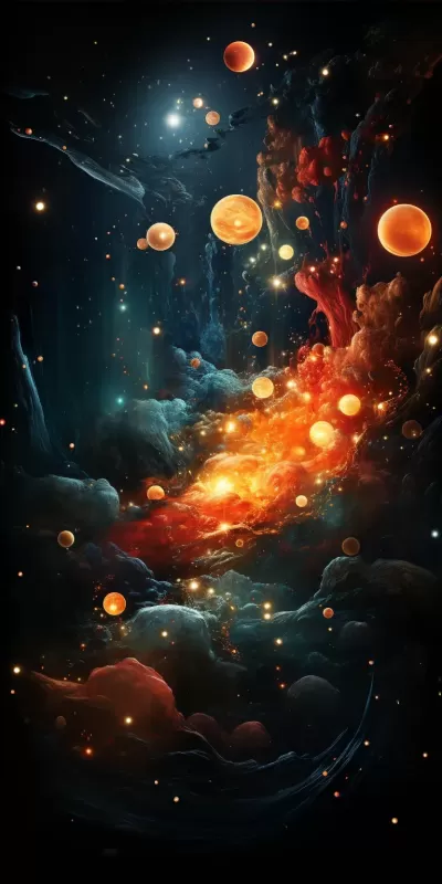 銀河中心的宇宙云氣中漂浮的外層空間壯觀分子，戲劇性的光影。