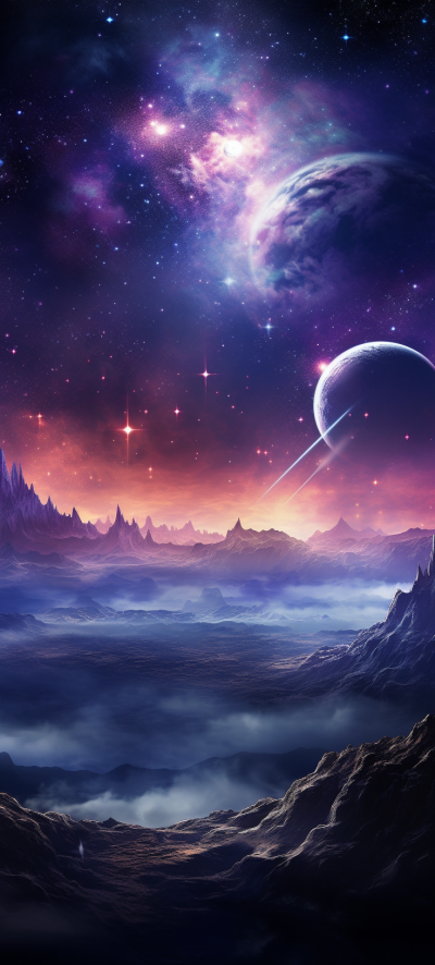 星球奇景，天空星云，山頂生靈。