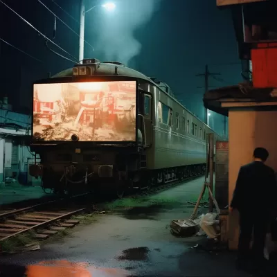 “夜幕下的東京廢棄蒸汽火車：埃格爾斯頓鏡頭中的電視廣告”