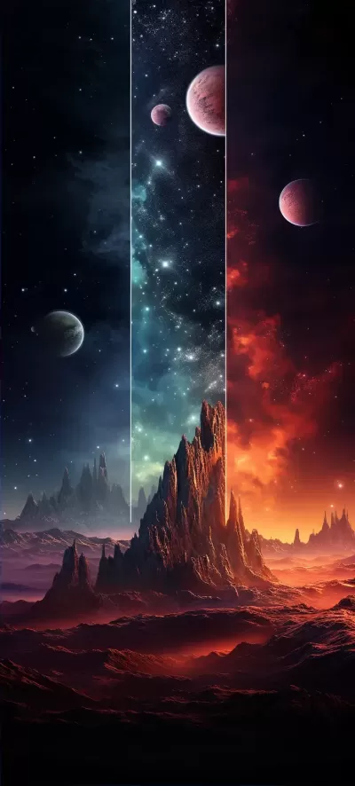 星球奇景，天空星云，山頂生靈。