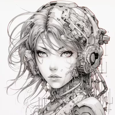 刀劍紋身設計，吉高宇野成人彩繪書，未來派賽博朋克線條銳利。