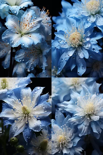 藍(lán)白柱狀花蕊，高清宏觀攝影